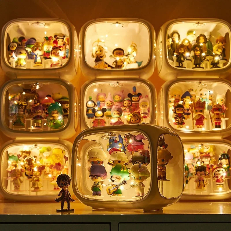 24x16x19cm Wall Mounted Showcase Acrylic Blind Figures Display Case Figures Organizer Dust Proof Doll Toy Artcrafts Storage Box 240905