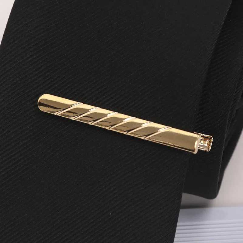 Mens Tie Clip Gold Luxury Classic Simple Style Pin Buckle Rod Mens Business Necklace Clip Metal Gift Accessories W240914