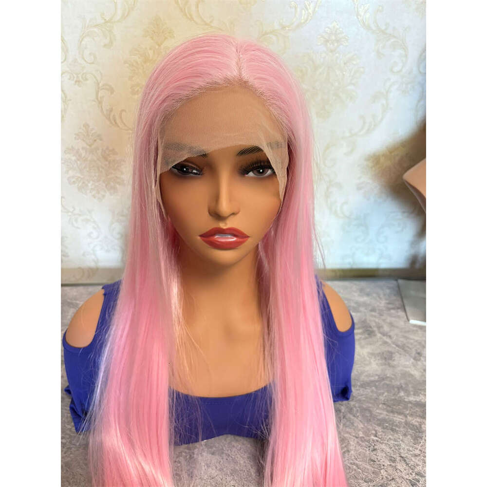 Pastel Pink HD Lace Front Wig Long Straight Synthetic Frontal Wigs For Women Natural Haire Hair Replacement Daily Cosplay