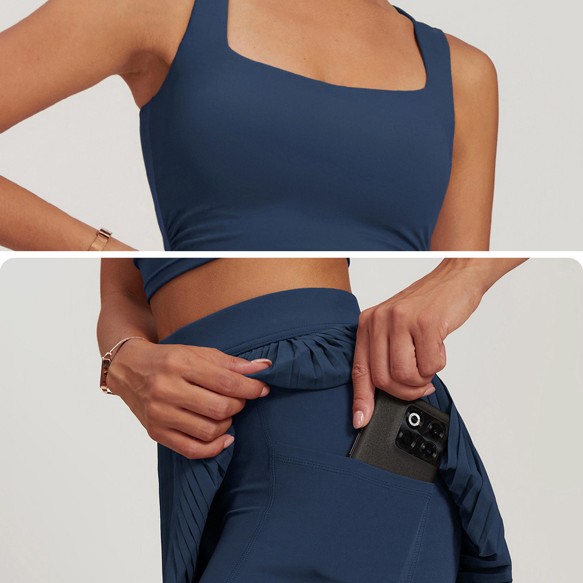 New Women Yoga Set Tennis Vest Clothing Casual Golf Wear Workout Gym Outfit Sport Dress With Shorts Underneath 8782