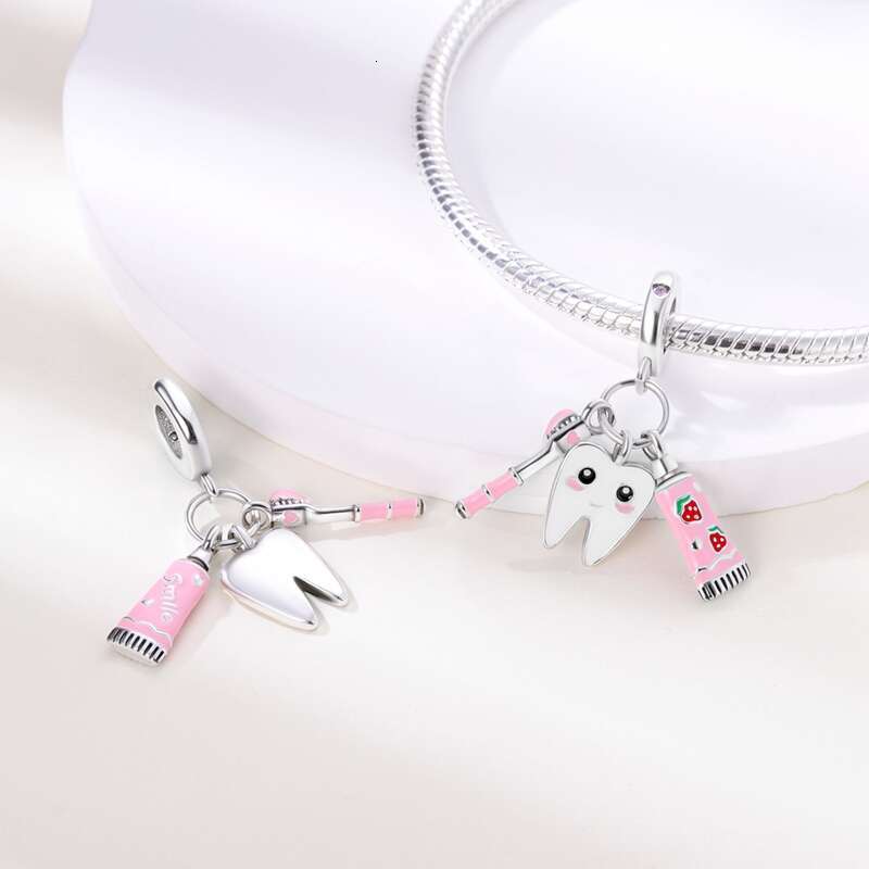 925 Sterling Silver Headphones Watch Butterfly Pink Charms Beads Fit Originals Bracelet For Women Jewelry Gifts