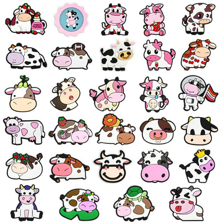 moq 100pcs shoe part accessories muti styles garden shoecharms buckle clog charms cow cartoon shoe decoration flowers