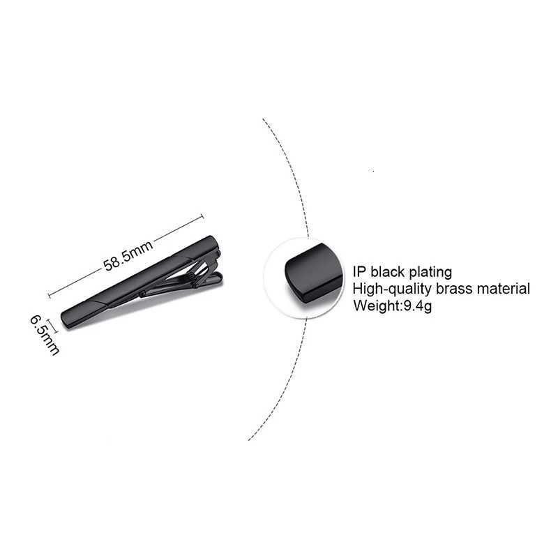 Vnox Mens Classic Tie Clip Black and Gold Gift for Jewelry Accessories W240914