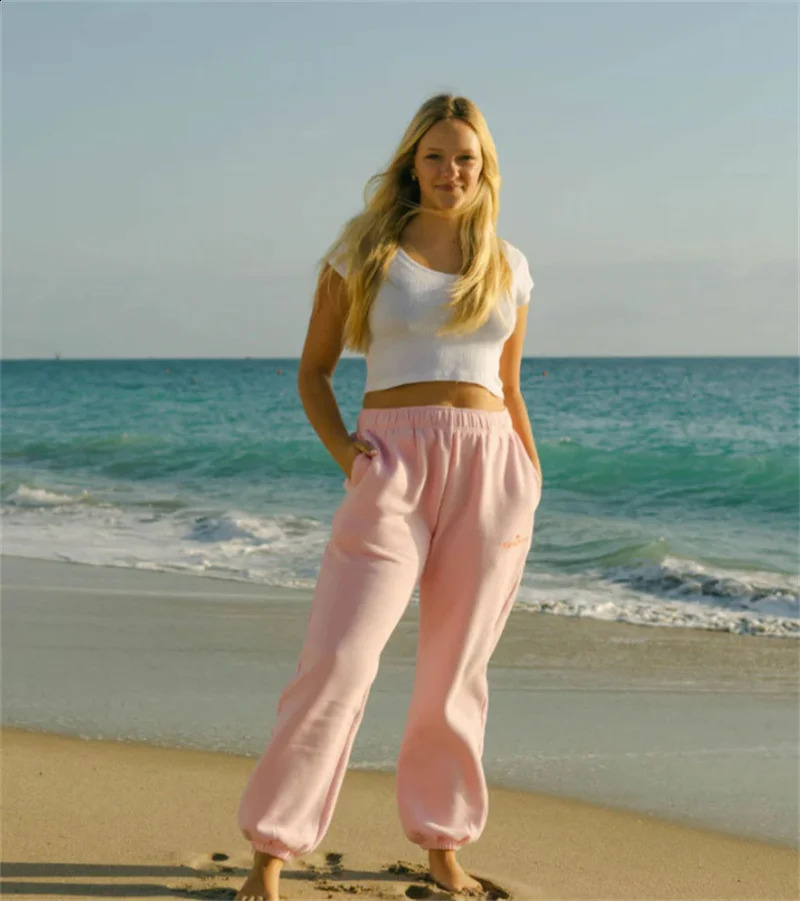 Fashionable printed sports pants for women casual elastic high waisted Trouser Streetwear fitness gym jogger womens loose Y2k 240913