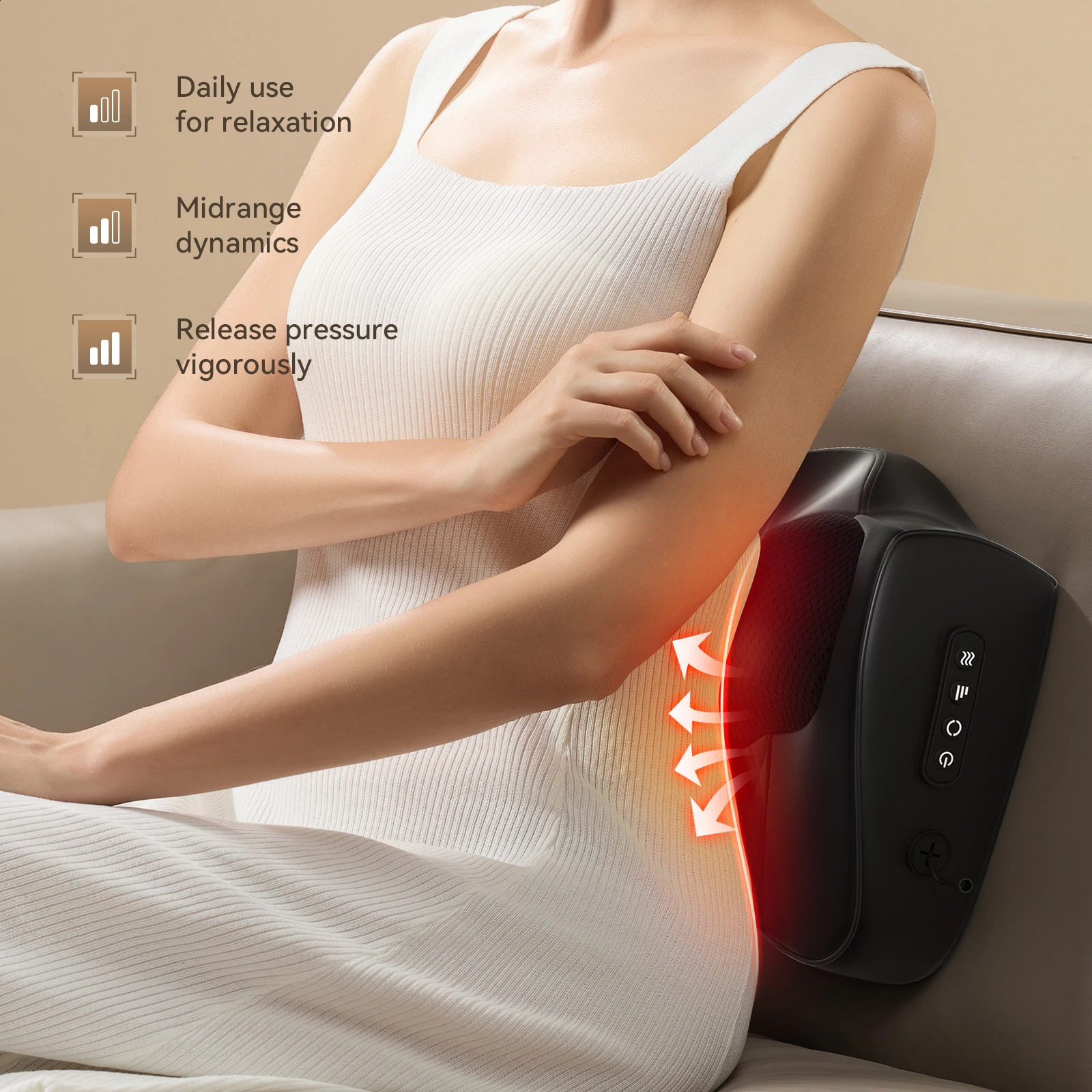 Back massager neck massager with 3D kneading massage pillow used for pressure gifts women mothers fathers relaxing in office at home 240914
