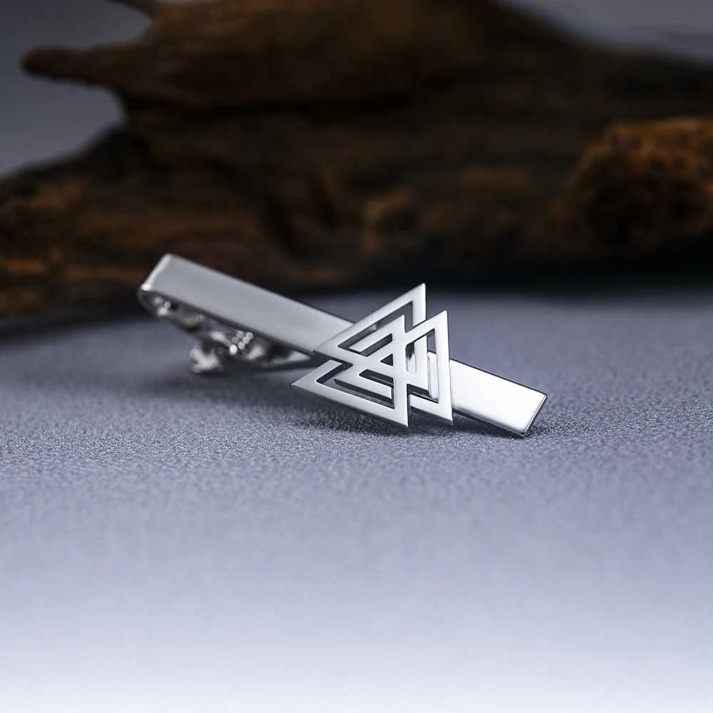 Retro Triangle Celtic Knot Tie Clip for Mens Stainless Steel Viking Odin Logo Talisman Beauty Wedding Tie Clip Best Mens Gift W240914