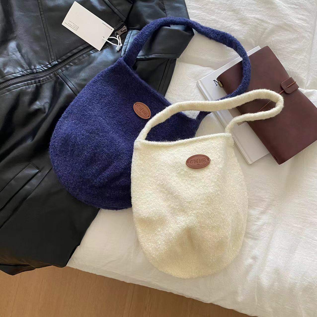 2024 new Korean soft suede temperament ins bucket women's winter shoulder bag versatile handbag