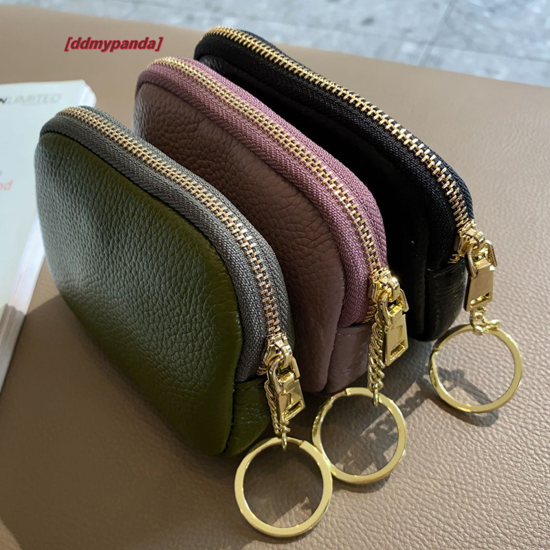 Head layer cowhide universal mini change women's keyring coin bag, genuine leather zipper small wallet #13 ddmypanda