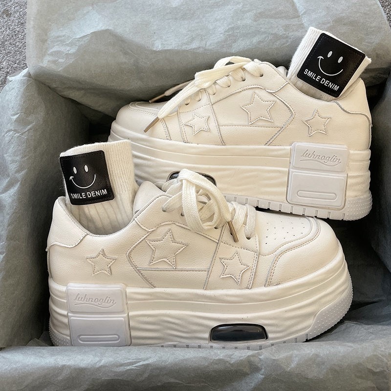 Fashion Women Sneakers Spring New Skateboard Trains Ladies Tennis Shoe Casual Lace-up Platform Vulcanized Shoes Versatile