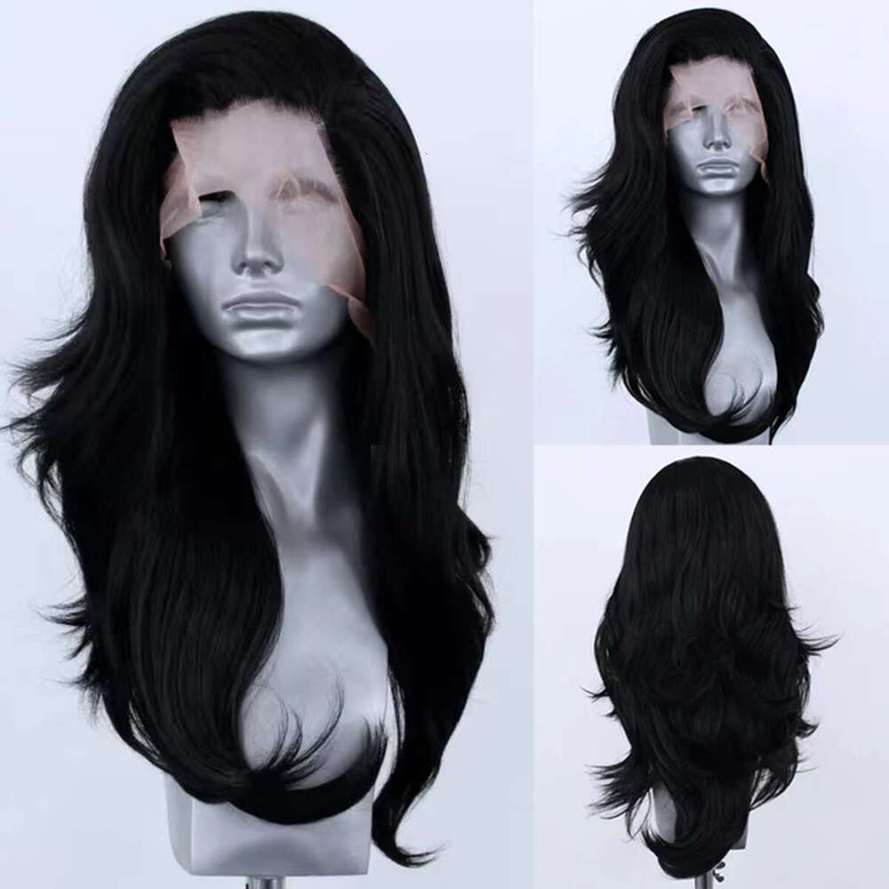 AIMEYA Ombre White To Blue Natural Wave Synthetic Lace Front Wigs For Women Daily Use Cosplay Wig