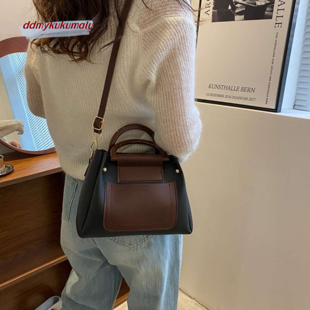 New Fashionable Texture Large Capacity Bucket Bag for Women, Korean Trendy Single Room Crossbody Bag, Ins Premium Handbag H727#14 bde7b