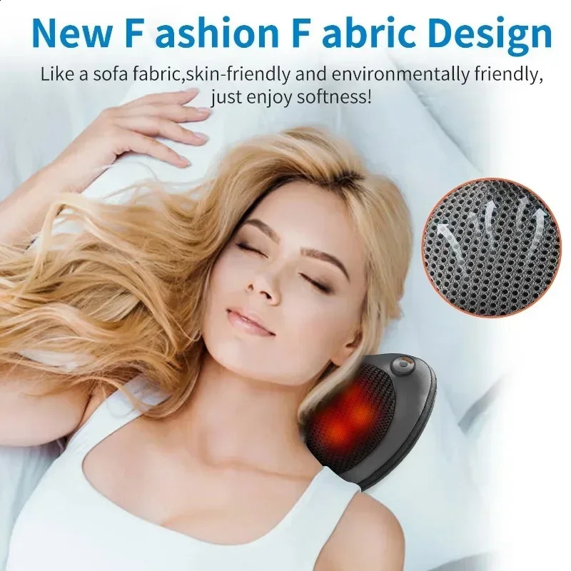 Electric neck and back massager 3-speed Cervical Traction body massager car back pillow heating full body vibration massager 240914