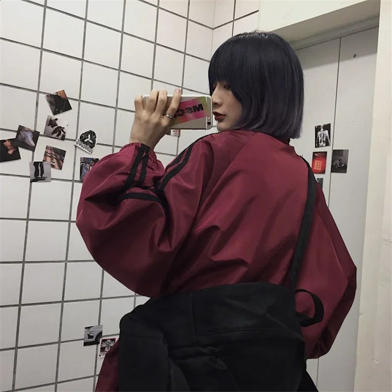 Oversize Jacket 2024 BF Style Chic Harajuku Sunproof Korean Windbreaker Coats Zipper Streetwear Autumn Outerwear 240910