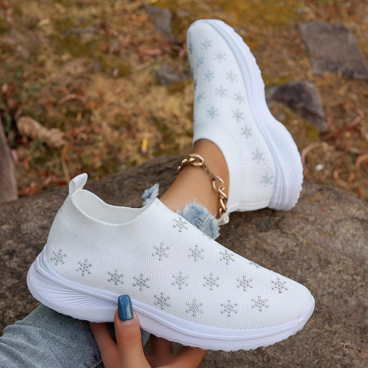 Summer Women's Vulcanize Round Toe Flat for Women Slip-on Platform Shoes Outdoor Low Top Air Mesh Anti-slip Sneakers