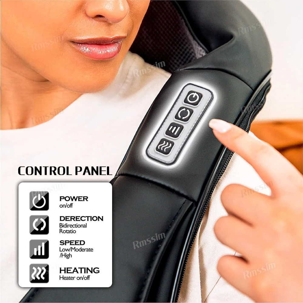 Finger pressure neck and back massager with deep tissue kneading exercise recovery massage machine used for full body electric massage pillow 240914