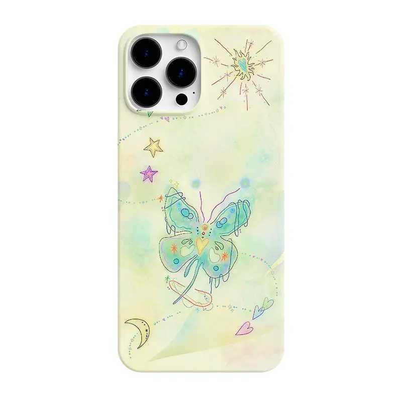 Cute Cartoon Butterfly Shockproof Case for iPhone 16 15 14 13 Pro Max Back Phone Cover for 12 11 Pro Plus 8 7 X XS XR Cover M240914