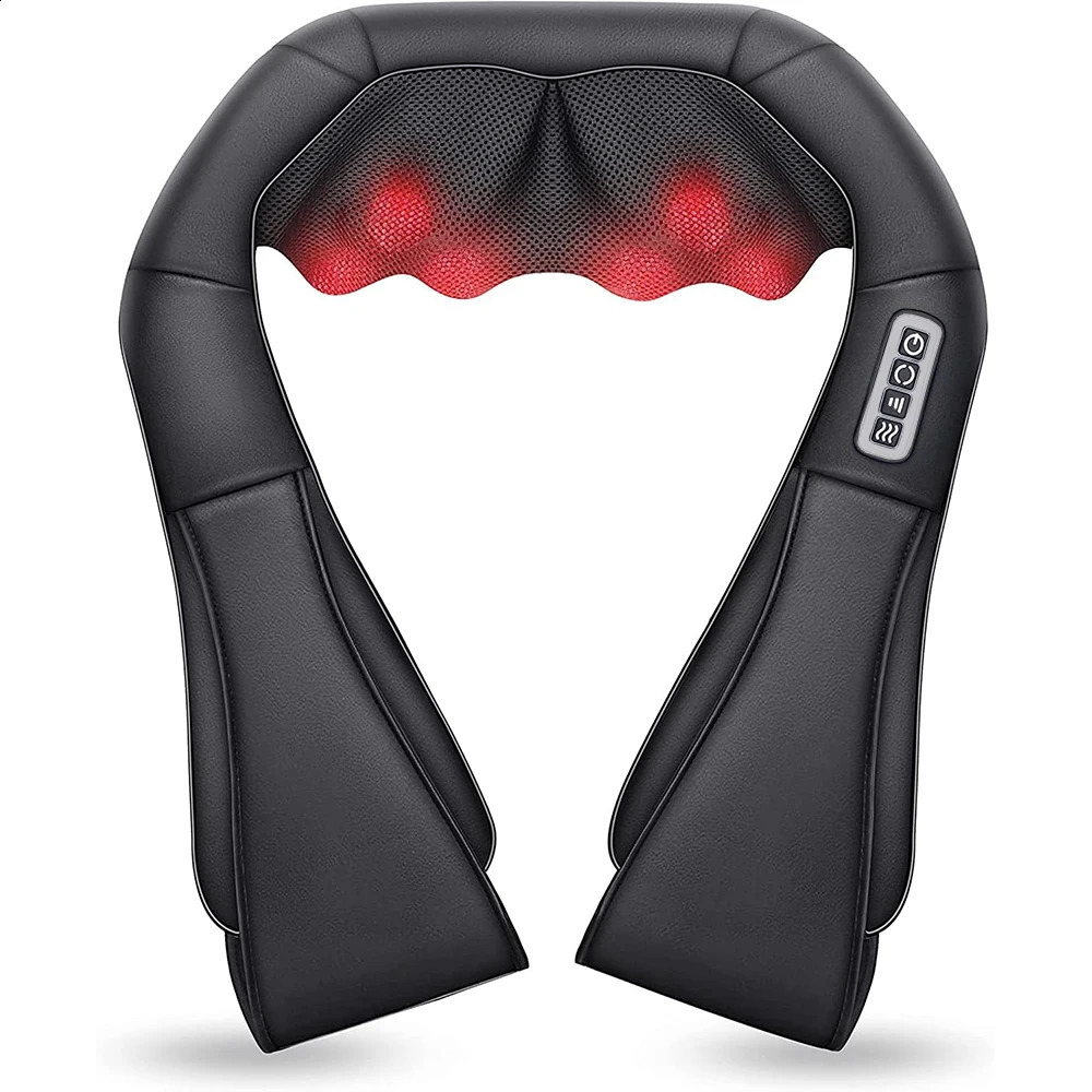 Finger pressure neck and back massager with deep tissue kneading exercise recovery massage machine used for full body electric massage pillow 240914