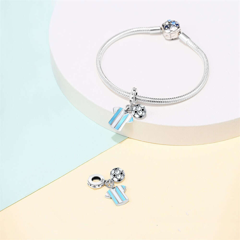 Sports Series Charm Jewelry Football Beads 925 Sterling Silver Pendant Fit Original Bracelets DIY Souvenir Gift