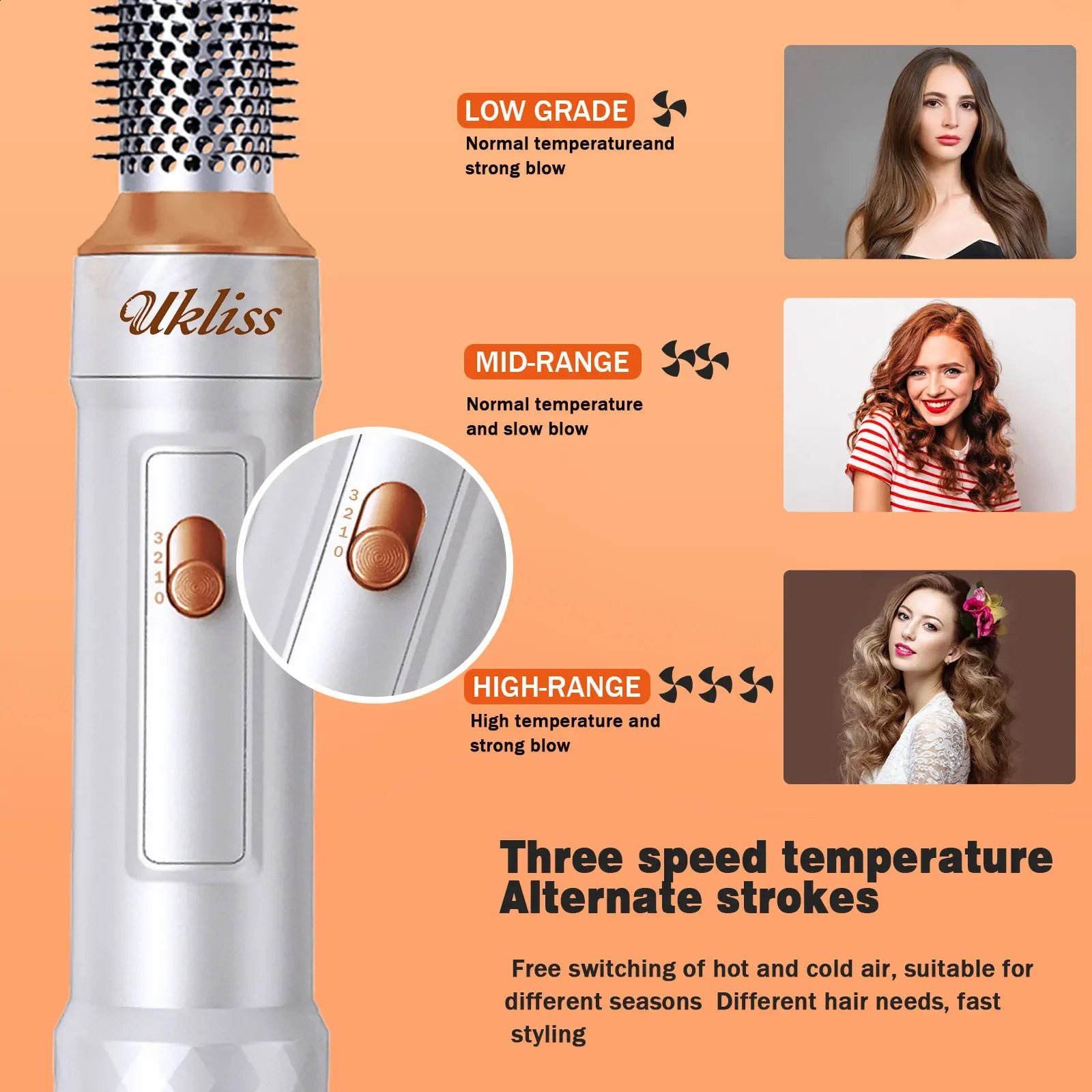 6-in-1 dry brush automatic curling iron curling straight anion dual-purpose hairstyle air comb 240907