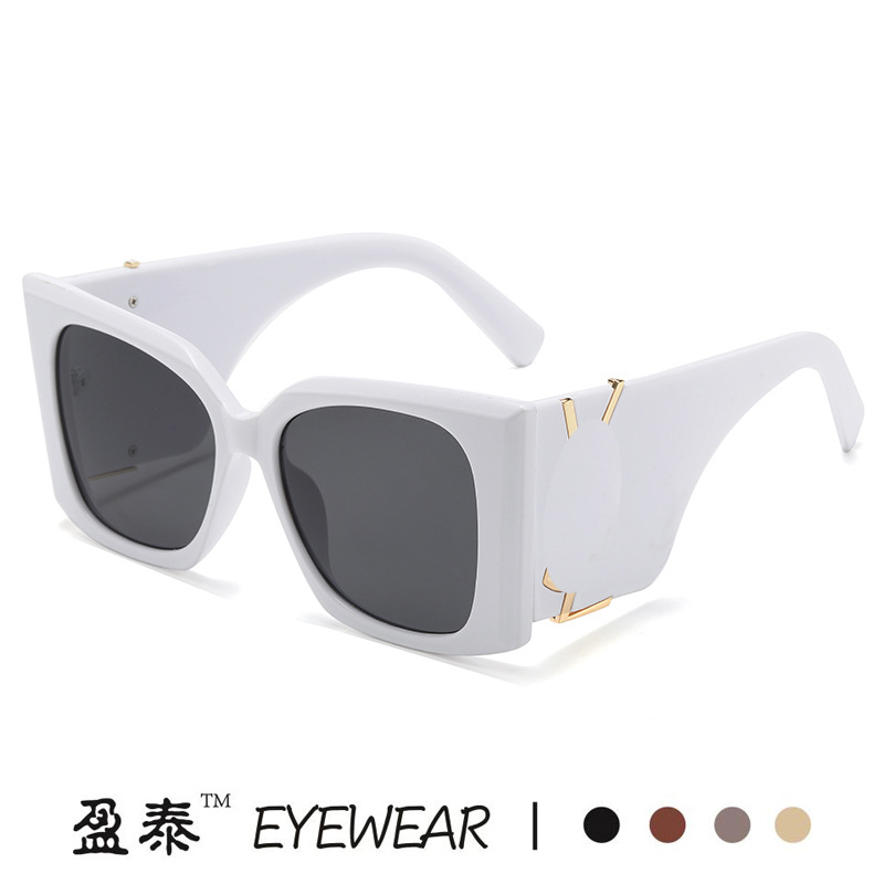 Retro Black Square Women Sunglasses Luxury Large Frame Gradient Glasses New Fashion Cat Eye Oversized Sunglasses
