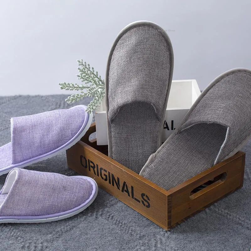 Spring Autumn Hotel Floor Home Cool Slippers, Anti Slip Wear-Resistant Cotton And Linen Slippers For Women pers