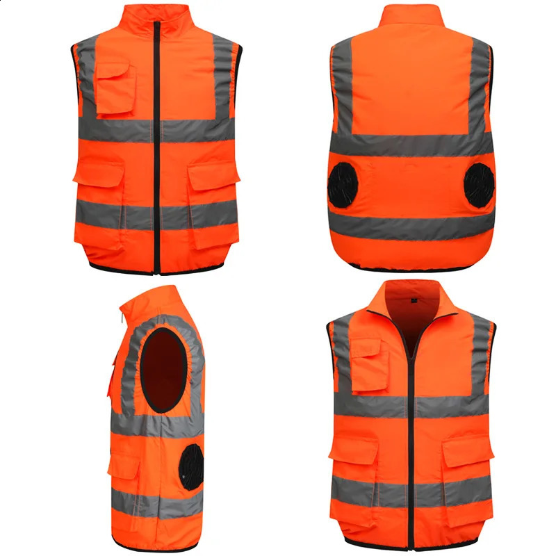 Summer Worker Cooling Vest Men Fan Vest Air Conditioning Clothes Luminous Fan Work Clothes Usb Fan Jacket Body Cooling Clothes 240912