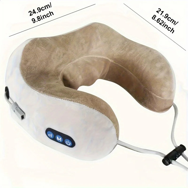 U-shaped Neck Massage Pillow - Soothing Heat Deep Tissue Kneading Durable Memory Sponge Relaxing Travel Companion Mothers Skin 240914