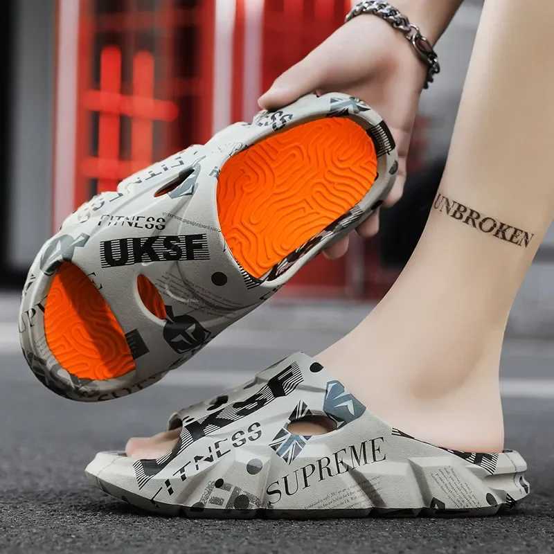 Original New Style Slippers Mens Sandals Summer Fashion Thick Bottom Anti-slip Slip-on Flip Flops Camouflage Beach Slides Shoes M240914