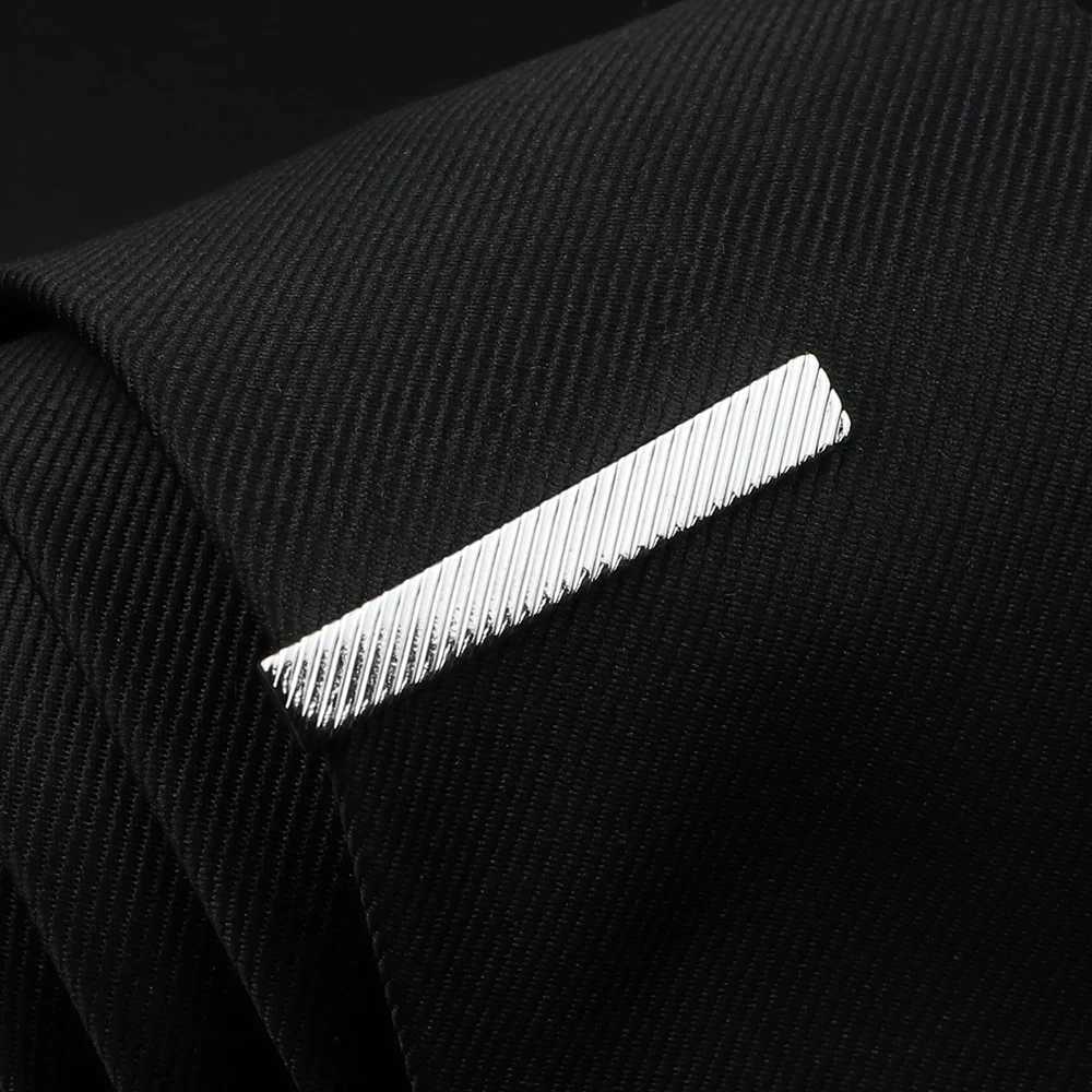 New tie clip mens bright chrome stainless steel metal necklace bar dress shirt tie pin for wedding tie clip mens accessories W240914