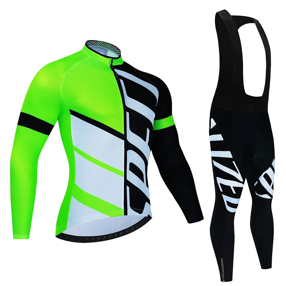 Team Autumn Cycling Jersey Set Ropa Ciclismo Men Long Sleeve Bike Clothing MTB Maillot Road Bicycle Bibs Uniform 240910