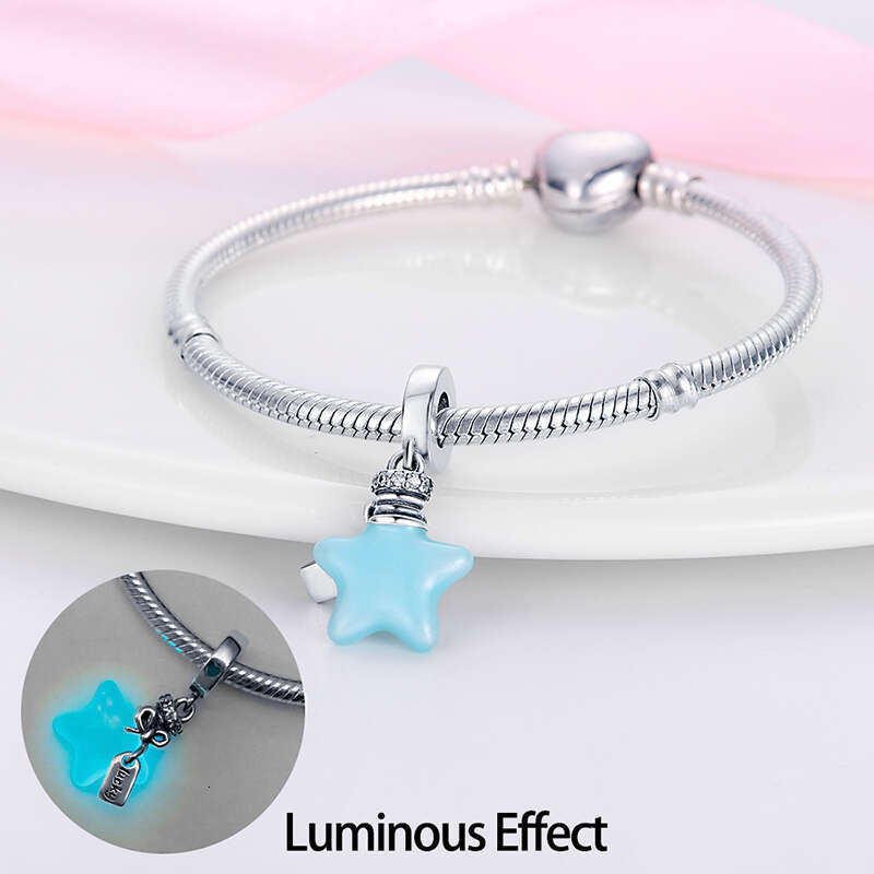 S925 Fit Original Bracelets Luminous Firefly Chameleon 925 Sterling Silver Lover Charms Bead Fine DIY fine Jewelry