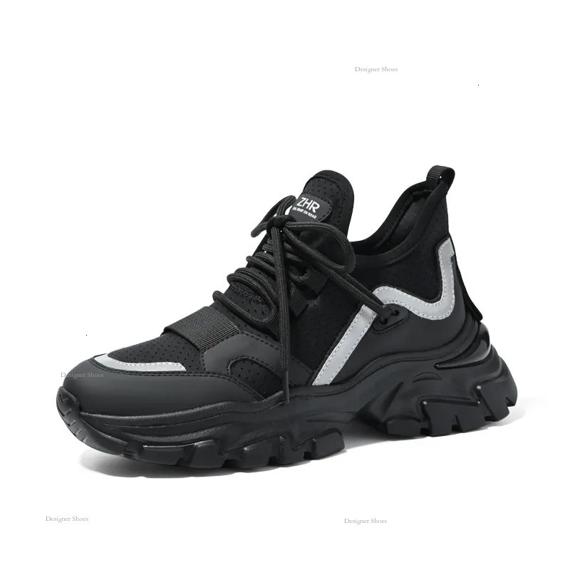 Top Women's High Thick Sole Dad 2024 New Spring And Autumn Show Feet Small Plush Sports Black Shoes