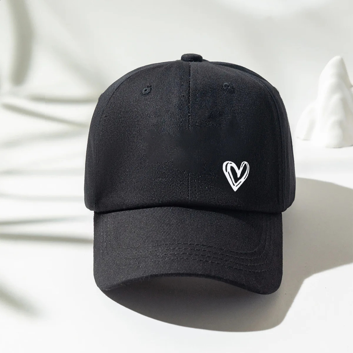 Couple Love Heart Print Baseball Cap Solid Color Cotton ed Hat Korean Women Men Adjustable Sun Visors Prin 240906