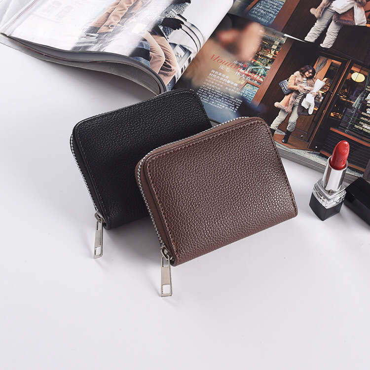 AMZZ 2024 New Korean Men's Basic Solid Color Short PU Wallet 38