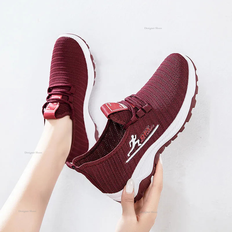 Running GAI Hot Shoes Breathable Comfortable Mesh Non-Slip Women Pink White Walking Hiking Sneakers Eur36-40