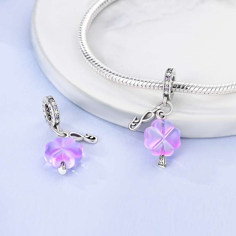 Fit Original Bracelets 925 Sterling Silver Butterfly Lavender Sunflower Cone Tulip Plant Charms Beads DIY Jewelry