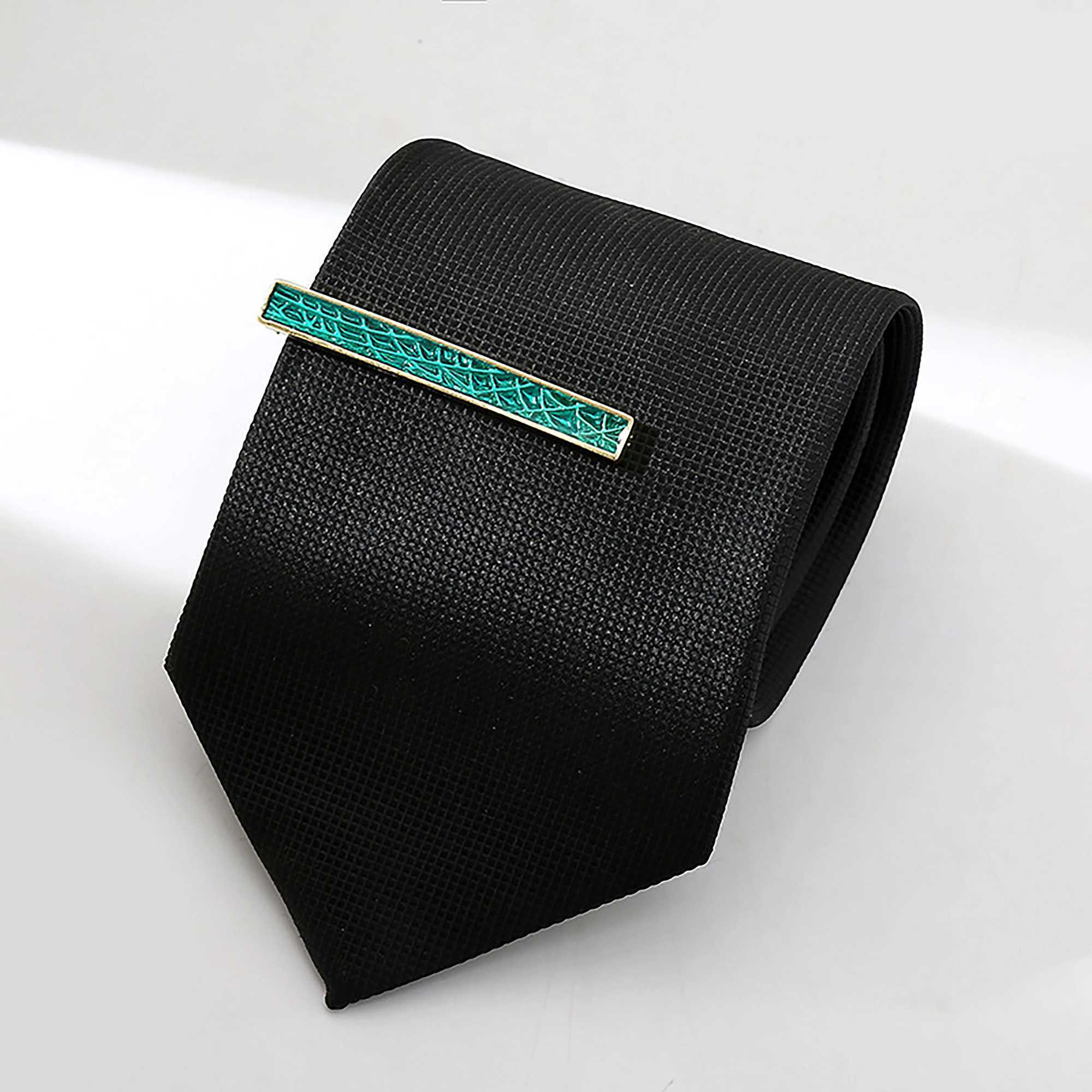 Mens high-quality enamel painted colored metal tie clip Novalty Design black and white party business bar luxury jewelry gift W240914
