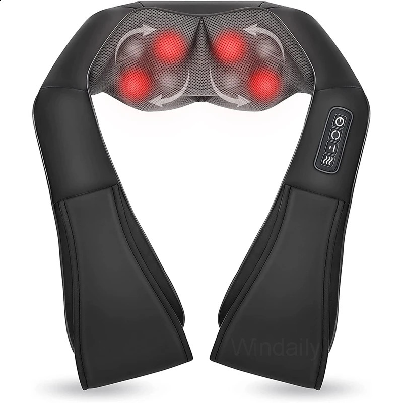 Finger press neck and shoulder massager heated back massager U-shaped deep knee electric massage pillow 240914