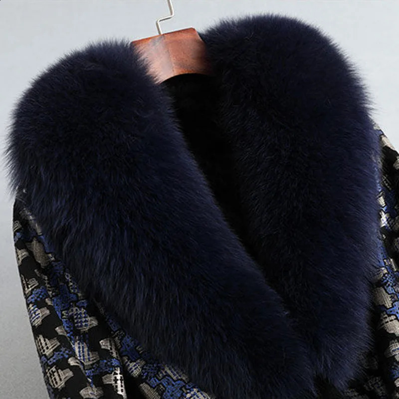 High-End Womens Deer Antler Veet Integrated For Winter Warmth Imitation Fox Collar Fur Long Parkour Coat 240914