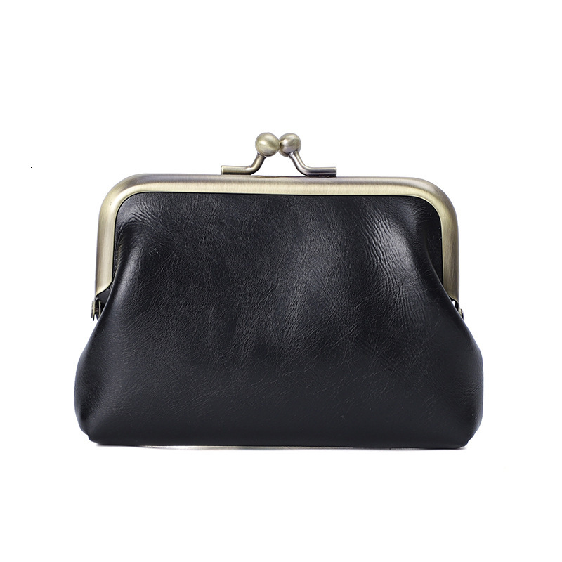 2024 New Change Head Layer Oil Wax Skin Mini Storage Mouth Gold Coin Bag Genuine Leather Zero Wallet