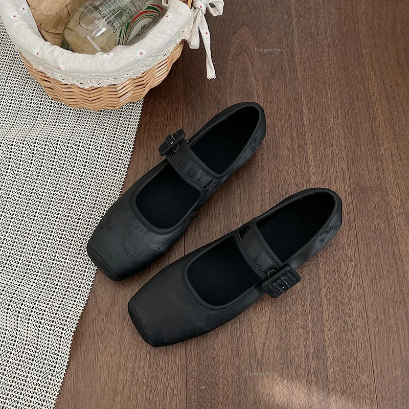 Chinese Super New Fire Soft Sole Instagram Bean Shoes, Straight To Work, Not Tired, One Step Buckle, Mary Jane Women's Singles Shoes