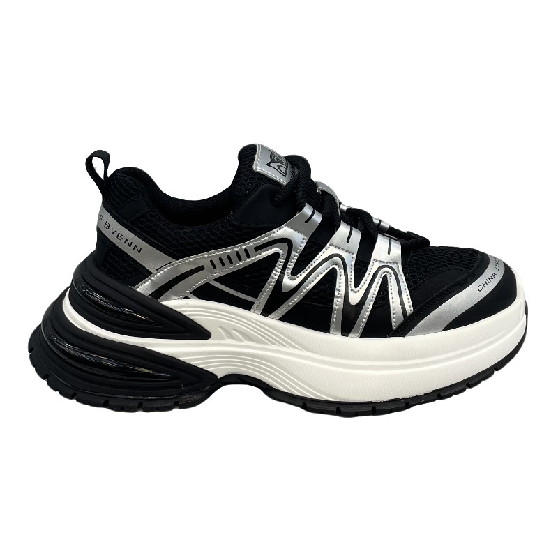 Ddmybear New Autumn Men's Running Mesh Breathable Sports Shoes, Soft Sole Shock-Absorbing Silver Trendy Casual Shoes For Men Chinese Brand Shoes 