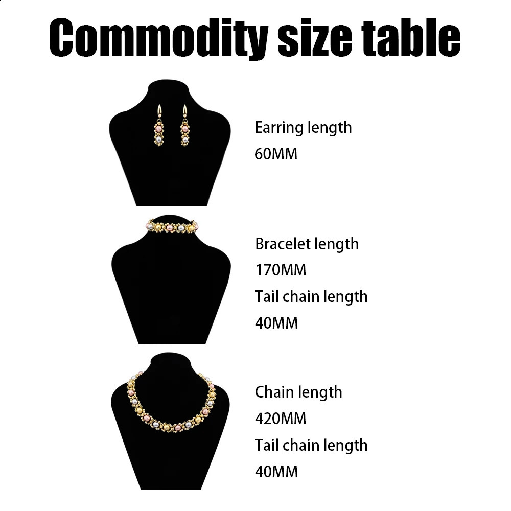 African Colored Matte Ball Necklace Earrings Bracelets Charm Set Exquisite and Elegant n Wedding Anniversary Gift 240906