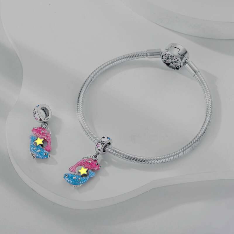 925 New Sterling Silver 12 Constellation Luminous Pendant Charm Bead Fit Original Bracelet for Women Making Gift DIY