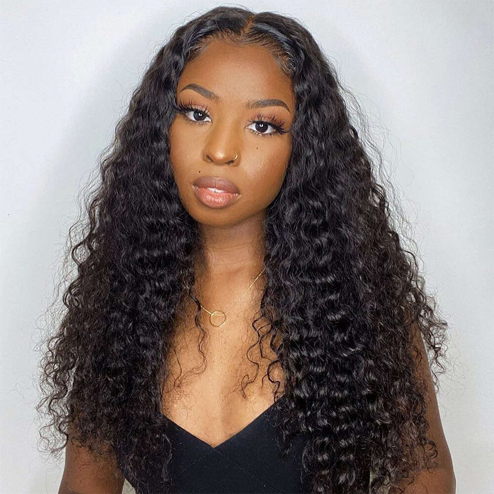 High Density Synthetic Curly Wigs For Women Human Hair 10% Mixed Glueless Heat Resistant Preplucked Lace Front Wig With Babyhair
