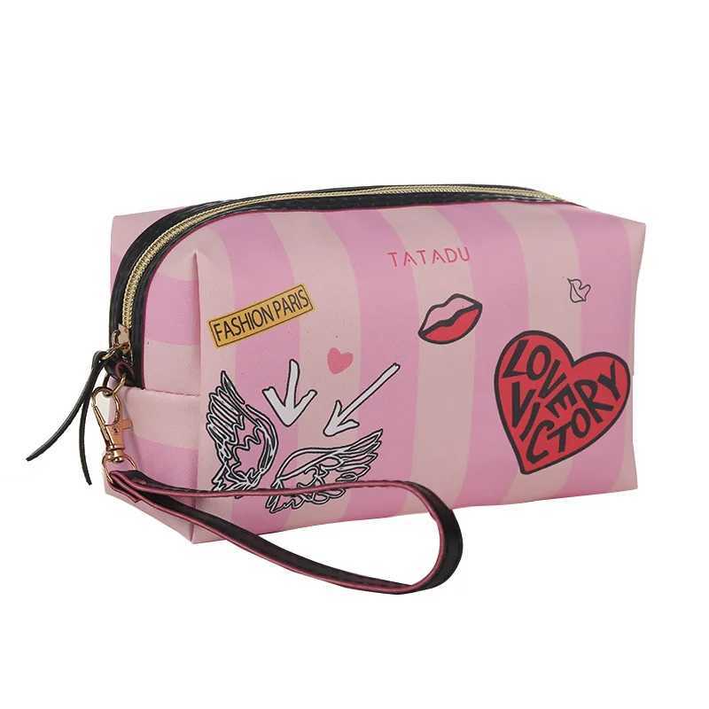 Pu Graffiti Storage Makeup Organizer Bagette Bag Cosmetiquera Small Cosmetic Organizing Bag For Girls Pillow Makeup Pouches Z240914