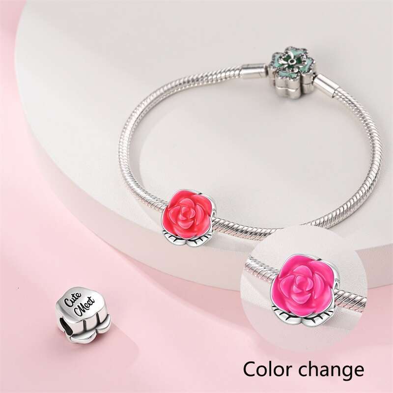 925 Sterling Silver wer Chameleon Change Color Charms Beads Fit Bracelets DIY Jewelry New Year's Gift