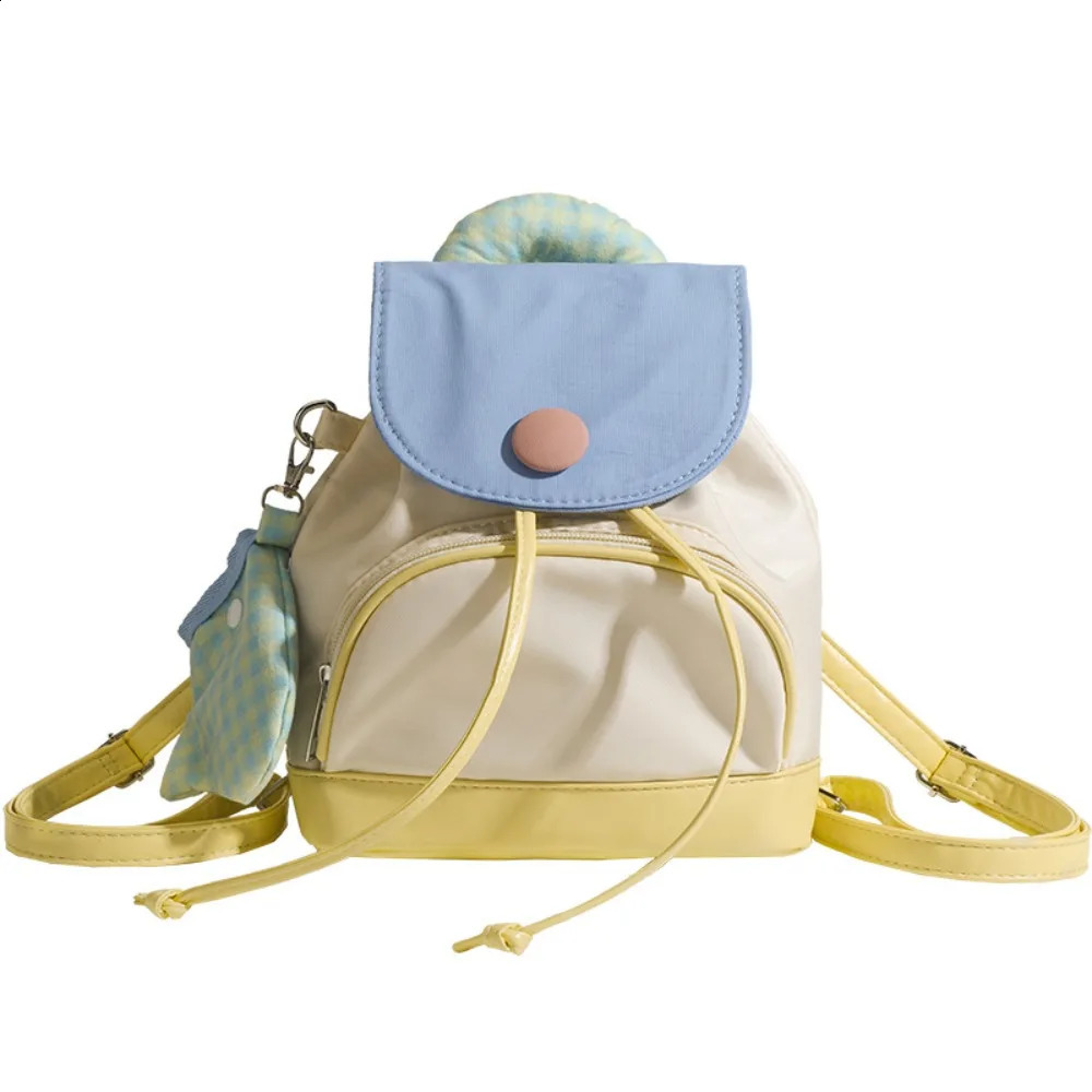 Korean Style Bucket Backpack Large Capacity Comes with Small Bag Mini Fashion Backpack ed Lightweight School Bag 240912