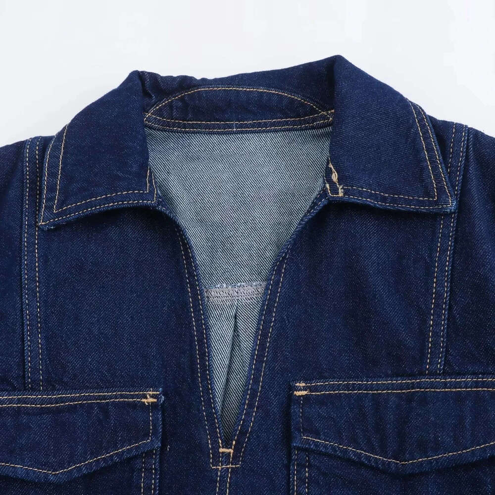 Women Pamas Denim Jacket Mini Set Summer Loose Sleepwear Short Sleeve Tops High Waist Skirt 2 Pcs Home Suit Outfits