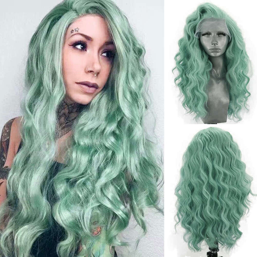 AIMEYA Front Body Wave Blue For Women Natural Haire Black Synthetic Lace Wigs Daily Use Cosplay Wig